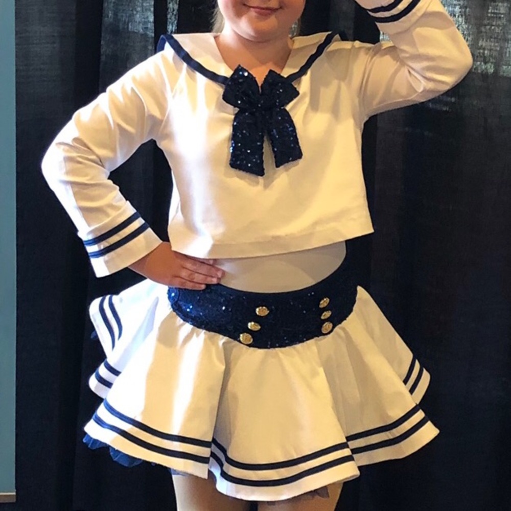 Leotard sailor outfit with tutu skirt